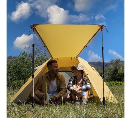 Палатка Naturehike P-Series NH18Z033-P 210T/65D, трехместная, серо-голубая, 6927595783634