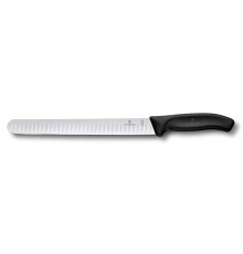 Нож для нарезания ломтиками VICTORINOX SwissClassic, широкое рифлёное лезвие 25 см, чёрный
