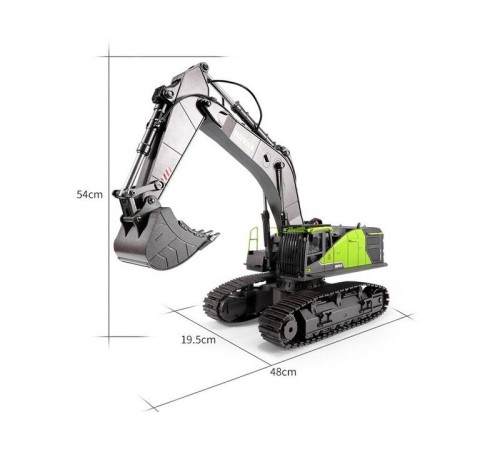 Радиоуправляемый экскаватор HUI NA TOYS 2.4G 22CH 1/14, зеленый RTR