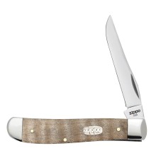 Нож перочинный ZIPPO Natural Curly Maple Wood Mini Trapper, 89 мм, бежевый + ЗАЖИГАЛКА ZIPPO 207