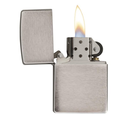 Зажигалка ZIPPO Classic с покрытием Brushed Chrome, латунь/сталь, серебристая, матовая, 38x13x57 мм