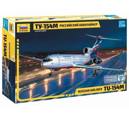 Сборная модель ZVEZDA Российский авиалайнер ТУ-154М, 1/144