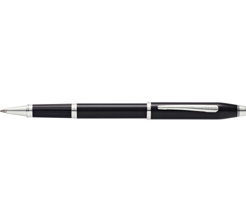Ручка-роллер Cross Century II Black lacquer, черный лак с отделкой родием