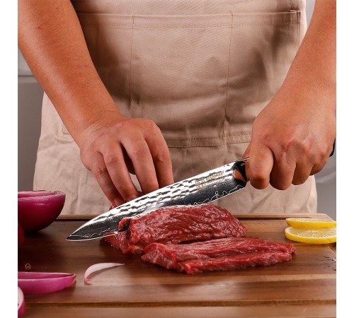 Нож разделочный из дамасской стали Keemake 8 Inch Carving Knife, синий