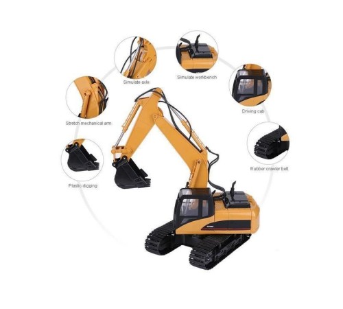 Радиоуправляемый экскаватор HUI NA TOYS 2.4G 15CH 1/16 RTR
