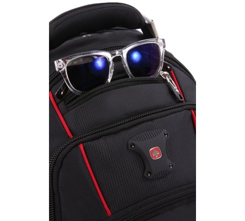 Рюкзак SWISSGEAR, 15”, чёрный/красный, полиэстер 900D/М2 добби, 34x23x48 см, 38 л