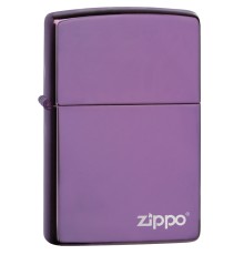 Зажигалка ZIPPO Classic с покрытием Abyss™, латунь/сталь, фиолетовая с логотипом, 38x13x57 мм