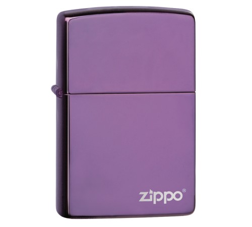 Зажигалка ZIPPO Classic с покрытием Abyss™, латунь/сталь, фиолетовая с логотипом, 38x13x57 мм