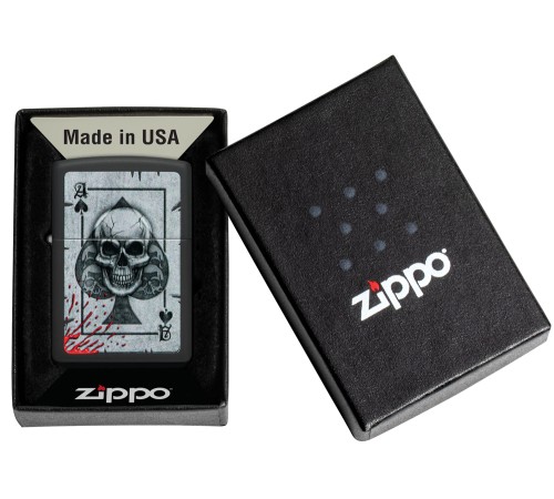 Зажигалка ZIPPO с покрытием Black Matte, латунь/сталь, черная, матовая, 38x13x57 мм