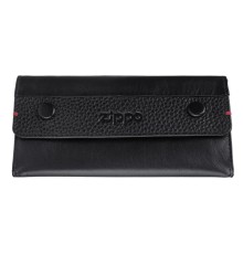 Кисет для табака ZIPPO, чёрный, натуральная кожа, 15x2,5x8 см