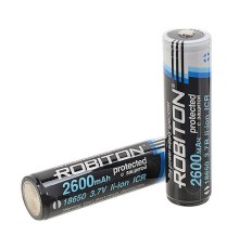 Аккумулятор 18650 Robiton 2.6/Li18650 (Samsung ICR18650) 2600мАч с защитой PK1, 12383