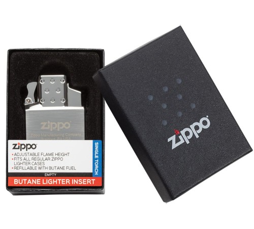 Газовый вставной блок для широкой зажигалки Zippo, одинарное пламя, нержавеющая сталь