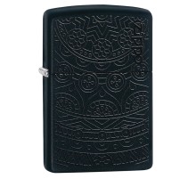 Зажигалка ZIPPO Tone on Tone Design с покрытием Black Matte, латунь/сталь, чёрная, 38x13x57 мм