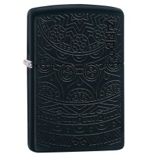Зажигалка ZIPPO Tone on Tone Design с покрытием Black Matte, латунь/сталь, чёрная, 38x13x57 мм
