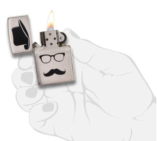 Зажигалка ZIPPO Classic с покрытием Brushed Chrome, латунь/сталь, серебристая, матовая, 38x13x57 мм