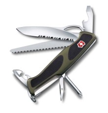 Нож перочинный VICTORINOX RangerGrip 178, 130 мм, 12 функций, с фиксатором, зелёный с чёрным