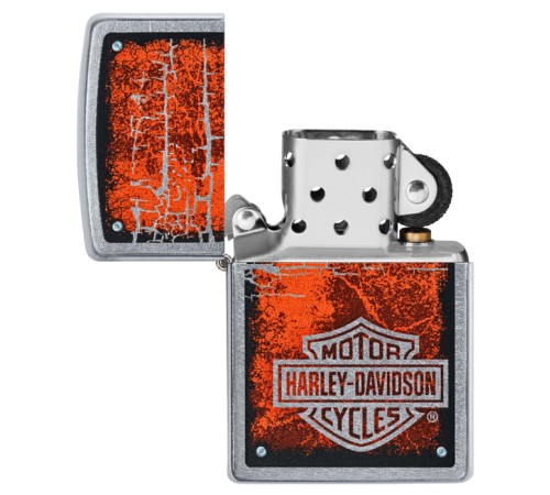 Зажигалка ZIPPO Harley-Davidson® с покрытием Street Chrome™, латунь/сталь, серебристая, 38x13x57 мм