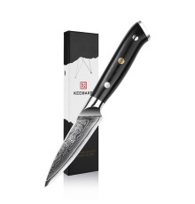 Нож из дамасской стали для овощей Keemake 3.5 Inch Paring Knife, черный