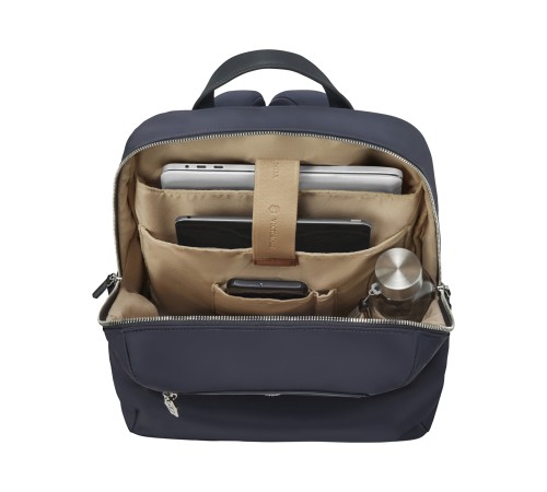Рюкзак VICTORINOX Victoria Signature Compact Backpack, синий, нейлон/кожа, 30x16x38 см