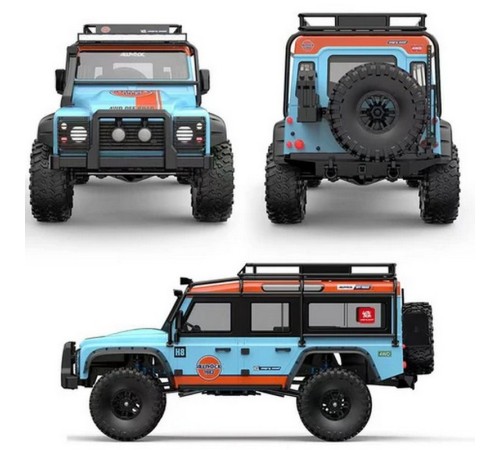 Радиоуправляемый краулер MJX Hyper Go H8H (голубой) Brushless 4WD 2.4G LED 1/8, без ЗУ и акб