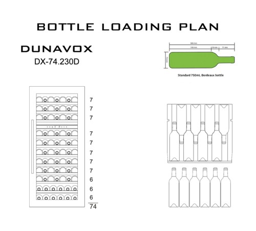 Винный шкаф Dunavox DX-74.230DB