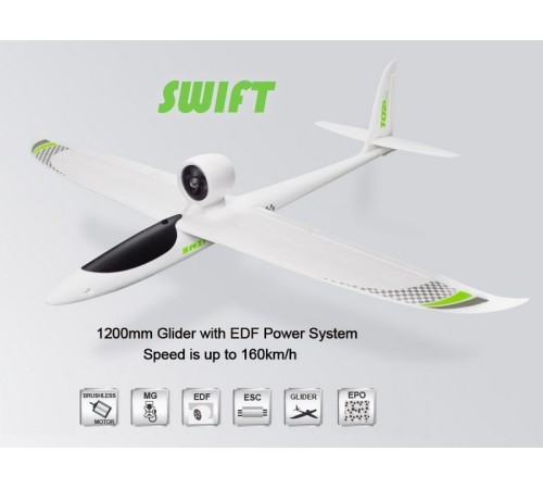 Радиоуправляемый планер Top RC Swift (EDF Power System) 1200мм 2.4G 4-ch LiPo RTF