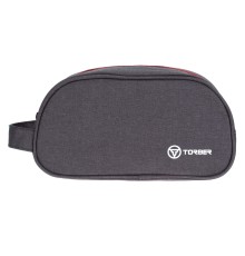Несессер TORBER, дорожный, чёрный/бордовый, полиэстер 300D, 23 х 12 х 10 см