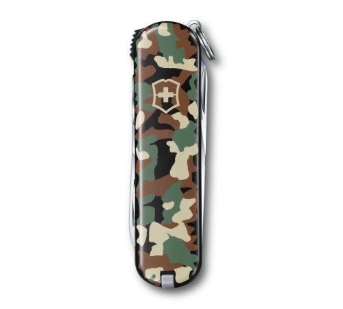 Нож-брелок VICTORINOX NailClip 580, 65 мм, 8 функций, зелёный камуфляж