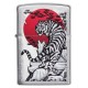 Зажигалка ZIPPO Asian Tiger с покрытием Brushed Chrome, латунь/сталь, серебристая, 38x13x57 мм