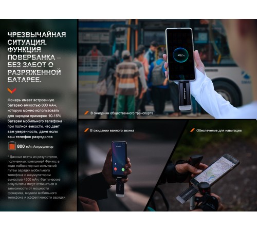 Фонарь Fenix E-SPARK с функцией повербанка,  E-SPARK