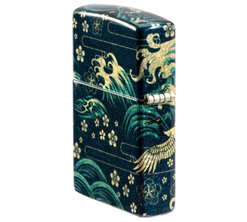 Зажигалка ZIPPO Eastern с покрытием 540 Tumbled Brass, латунь/сталь, зеленая, 38x13x57 мм