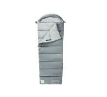 Ультралёгкий спальный мешок Naturehike CNK2350WS023 M300 хлопковый с капюшоном весна осень серый, молния справа