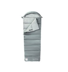 Ультралёгкий спальный мешок Naturehike CNK2350WS023 M300 хлопковый с капюшоном весна осень серый, молния справа