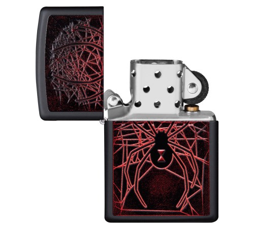 Зажигалка ZIPPO Spider Design с покрытием Black Matte, латунь/сталь, чёрная, матовая, 38x13x57 мм
