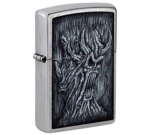 Зажигалка ZIPPO Evil Tree с покрытием Street Chrome, латунь/сталь, серебристая, 38x13x57 мм