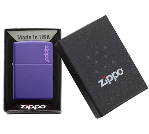 Зажигалка ZIPPO Classic с покрытием Purple Matte, латунь/сталь, фиолетовая, матовая, 38x13x57 мм