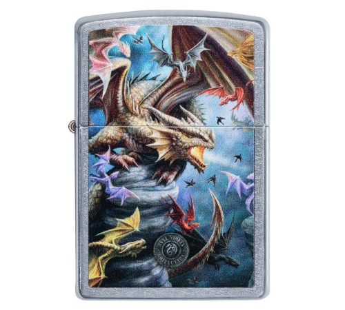 Зажигалка ZIPPO Anne Stokes с покрытием Street Chrome™, латунь/сталь, серебристая, 38x13x57 мм