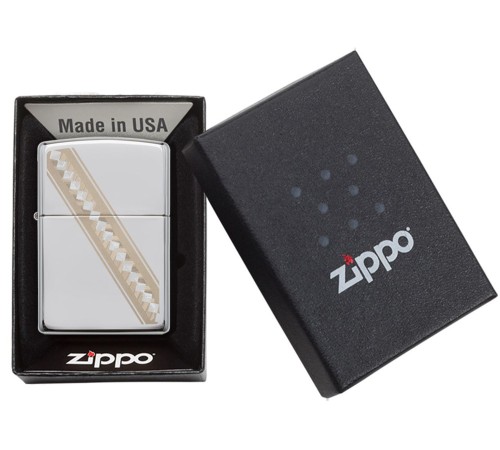 Зажигалка ZIPPO Classic с покрытием High Polish Chrome, латунь/сталь, серебристая, 36x12x56 мм
