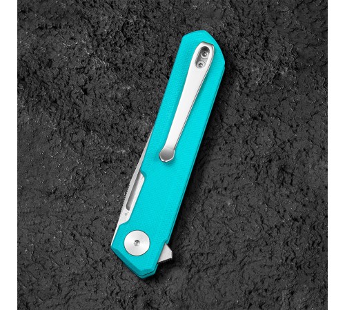Нож Bestechman Mini Dundee сталь D2, рукоять G10 голубая