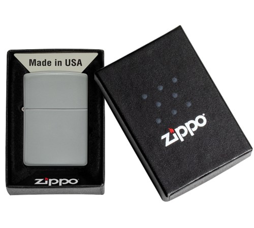 Зажигалка ZIPPO Classic с покрытием Flat Grey, латунь/сталь, серая, матовая, 38x13x57 мм