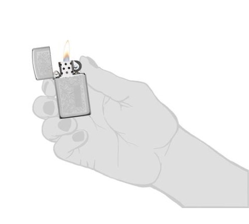 Зажигалка ZIPPO Slim® Venetian® с покрытием High Polish Chrome, латунь/сталь, 29x10x60 мм