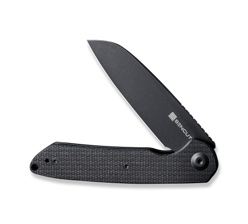 Складной нож SENCUT Kyril 9Cr18MoV Steel Black Stonewashed Handle Black Micarta