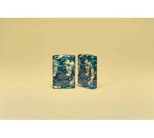 Зажигалка ZIPPO Eastern с покрытием 540 Tumbled Brass, латунь/сталь, зеленая, 38x13x57 мм