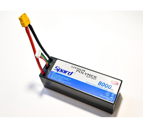 Аккумулятор Li-Po Spard 8000mAh, 14.8V, 50C,  XT60,  Hardcase для автомоделей 1/10, 1/8