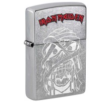 Зажигалка ZIPPO Iron Maiden с покрытием Street Chrome, латунь/сталь, серебристая, 38x13x57 мм