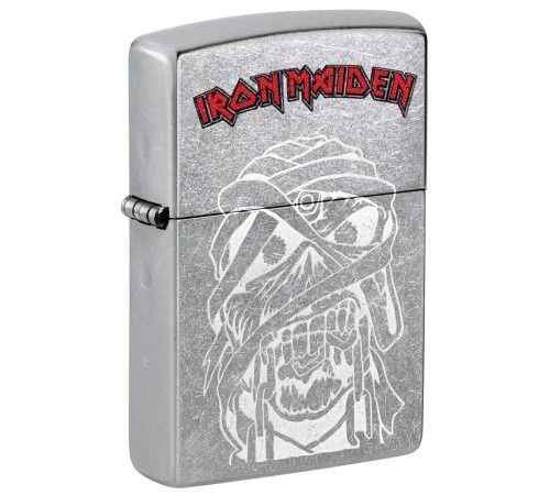 Зажигалка ZIPPO Iron Maiden с покрытием Street Chrome, латунь/сталь, серебристая, 38x13x57 мм