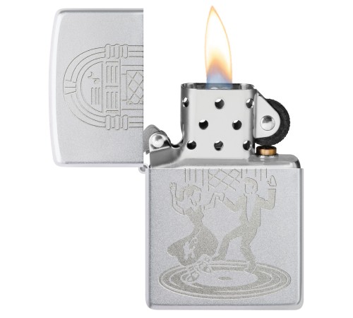Зажигалка ZIPPO Vintage Dance с покрытием Satin Chrome, латунь/сталь, серебристая, 38x13x57 мм