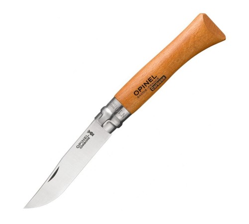 Нож Opinel №10, углеродистая сталь, рукоять из дерева бука, блистер, 000403