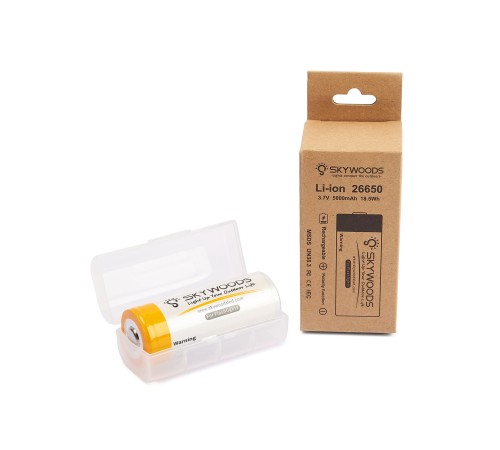 Аккумулятор SKYWOODS 26650, 5000mAh, 1000 циклов перезарядки