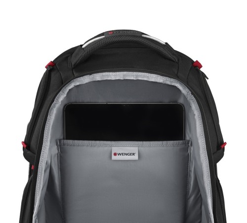 Рюкзак WENGER PlayerOne 17.3”, чёрный, 100% полиэстер, 38х26х49 см, 29 л